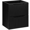 Furnidea Meuble sous vasque suspendu 2 tiroirs NOVA NOIR 50 CM* Meuble Sous-Vasque