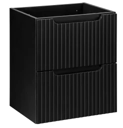 Furnidea Meuble sous vasque suspendu 2 tiroirs NOVA NOIR 50 CM* Meuble Sous-Vasque