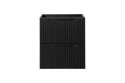 Furnidea Meuble sous vasque suspendu 2 tiroirs NOVA NOIR 50 CM* Meuble Sous-Vasque