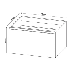 GoodHome Meuble sous vasque suspendu blanc mat 2 tiroirs l.80 x H.48 x P.45 cm Levanna* Meuble Sous-Vasque