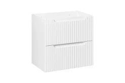 Furnidea Meuble sous vasque suspendu 2 tiroirs NOVA BLANC 60 CM