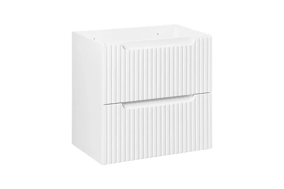 Furnidea Meuble sous vasque suspendu 2 tiroirs NOVA BLANC 60 CM