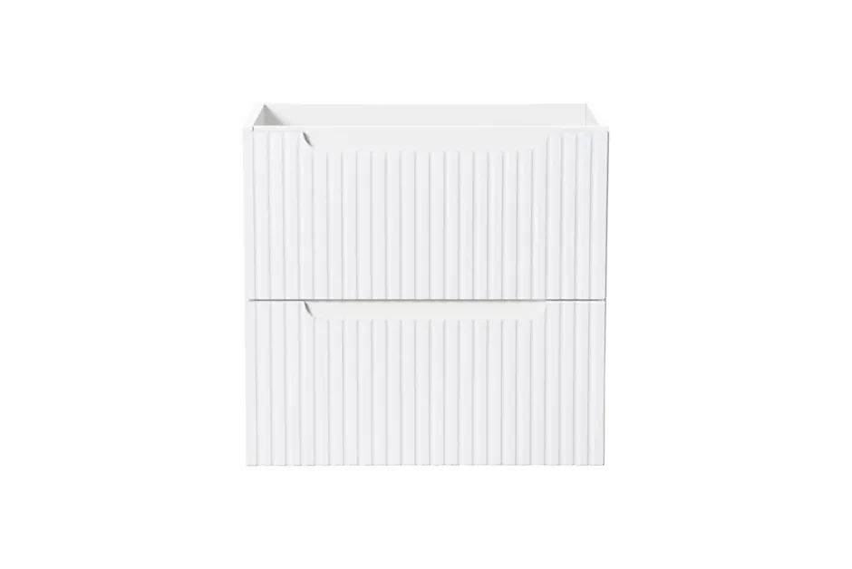 Furnidea Meuble sous vasque suspendu 2 tiroirs NOVA BLANC 60 CM