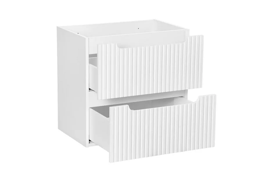Furnidea Meuble sous vasque suspendu 2 tiroirs NOVA BLANC 60 CM
