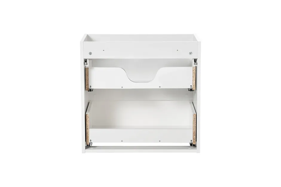 Furnidea Meuble sous vasque suspendu 2 tiroirs NOVA BLANC 60 CM