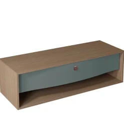 Decotec Meuble sous vasque suspendu vert toundra mat 1 tiroir l.140 x H.40 x P.50 cm, Havana