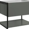 Furnidea Meuble sous vasque suspendu LOV avec porte-serviettes vert et noir 60 cm
