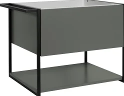 Furnidea Meuble sous vasque suspendu LOV avec porte-serviettes vert et noir 60 cm