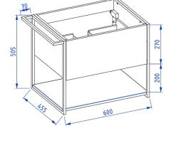 Furnidea Meuble sous vasque suspendu LOV avec porte-serviettes vert et noir 60 cm