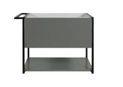 Furnidea Meuble sous vasque suspendu LOV avec porte-serviettes vert et noir 60 cm