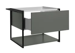 Furnidea Meuble sous vasque suspendu LOV avec porte-serviettes vert et noir 60 cm