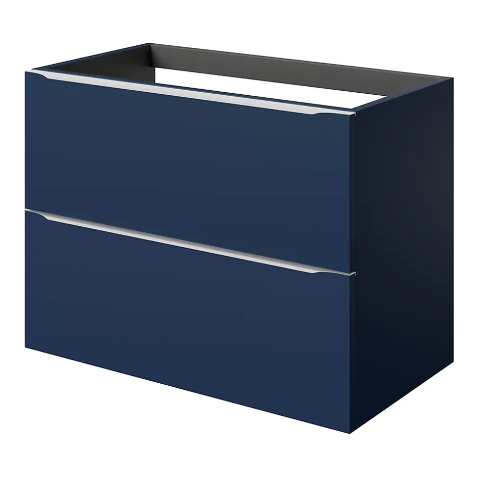 GoodHome Meuble sous vasque suspendu bleu nuit mat l.80 x H.60 x P.45 cm, Imandra