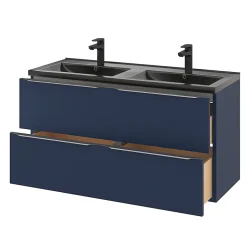 GoodHome Meuble sous vasque suspendu bleu nuit mat l.120 x H.60 x P.45 cm, Imandra