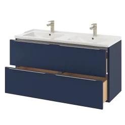 GoodHome Meuble sous vasque suspendu bleu nuit mat l.120 x H.60 x P.45 cm, Imandra