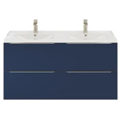 GoodHome Meuble sous vasque suspendu bleu nuit mat l.120 x H.60 x P.45 cm, Imandra