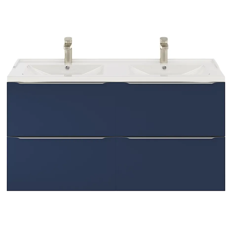 GoodHome Meuble sous vasque suspendu bleu nuit mat l.120 x H.60 x P.45 cm, Imandra