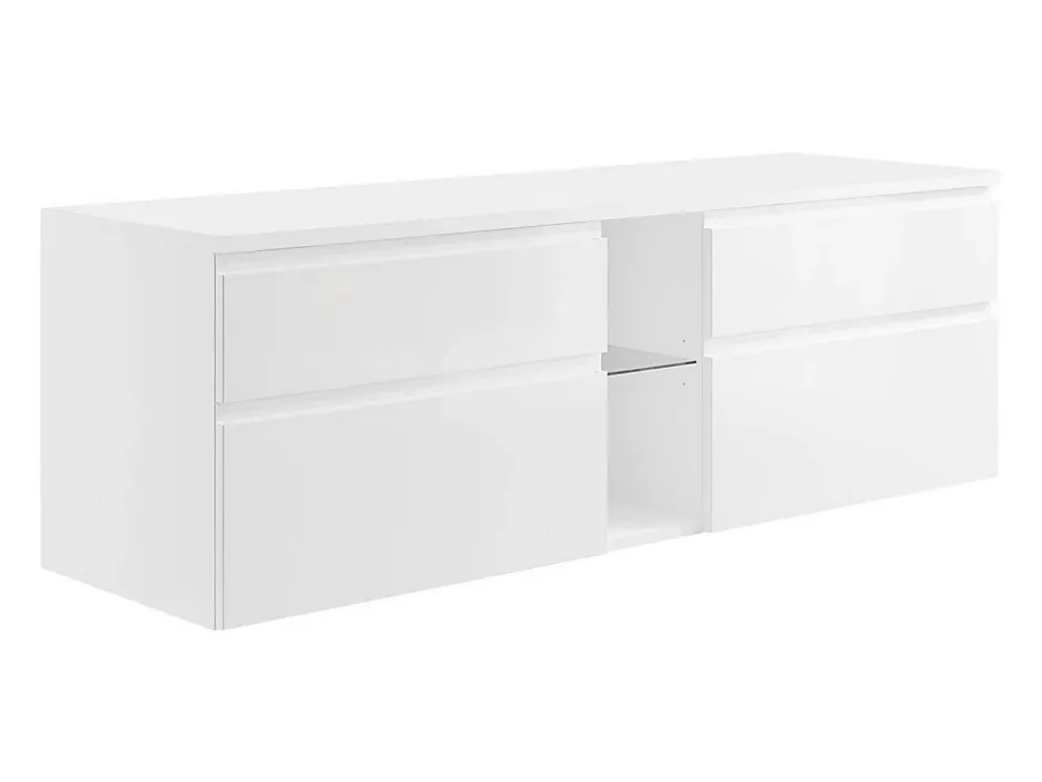 Vente-unique Meuble sous vasque suspendu - Blanc - 150 cm - MAGDALENA II