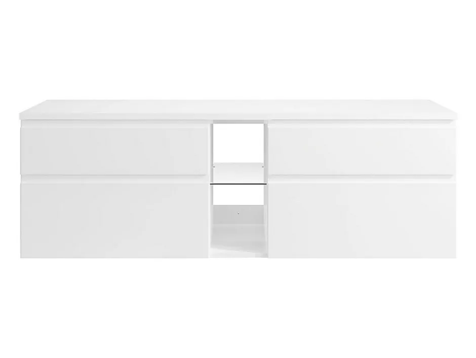 Vente-unique Meuble sous vasque suspendu - Blanc - 150 cm - MAGDALENA II