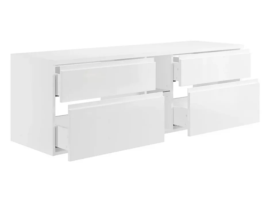 Vente-unique Meuble sous vasque suspendu - Blanc - 150 cm - MAGDALENA II
