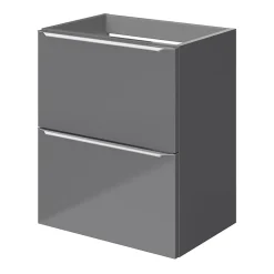 GoodHome Meuble sous vasque suspendu faible profondeur gris brillant l.50 x H.60 x P.36 cm, Imandra
