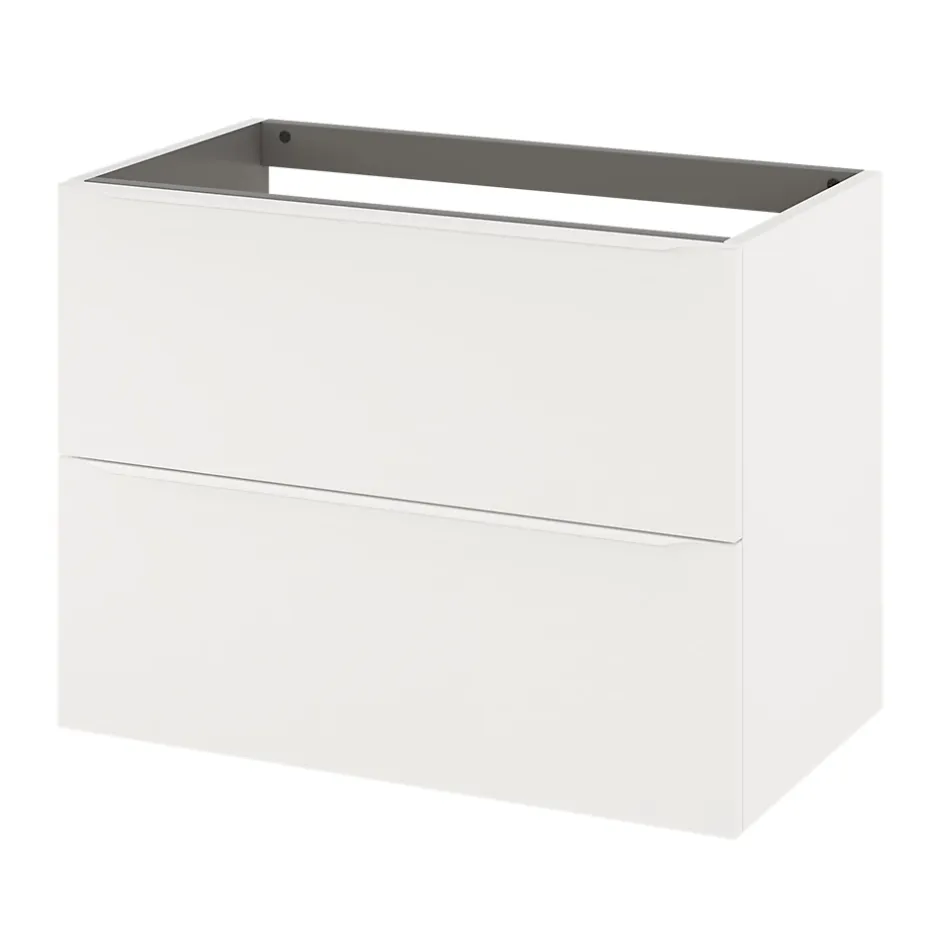 GoodHome Meuble sous vasque suspendu blanc mat l.80 x H.60 x P.45 cm, Imandra