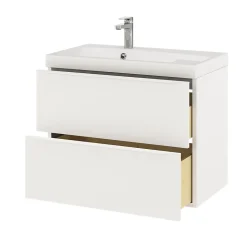 GoodHome Meuble sous vasque suspendu blanc mat l.80 x H.60 x P.45 cm, Imandra
