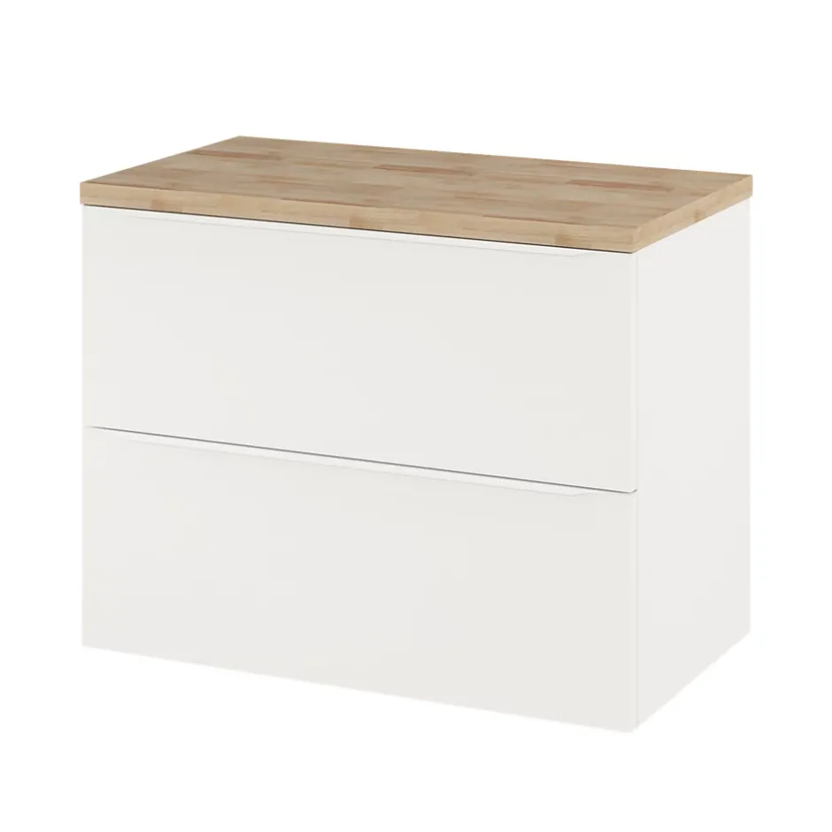 GoodHome Meuble sous vasque suspendu blanc mat l.80 x H.60 x P.45 cm, Imandra
