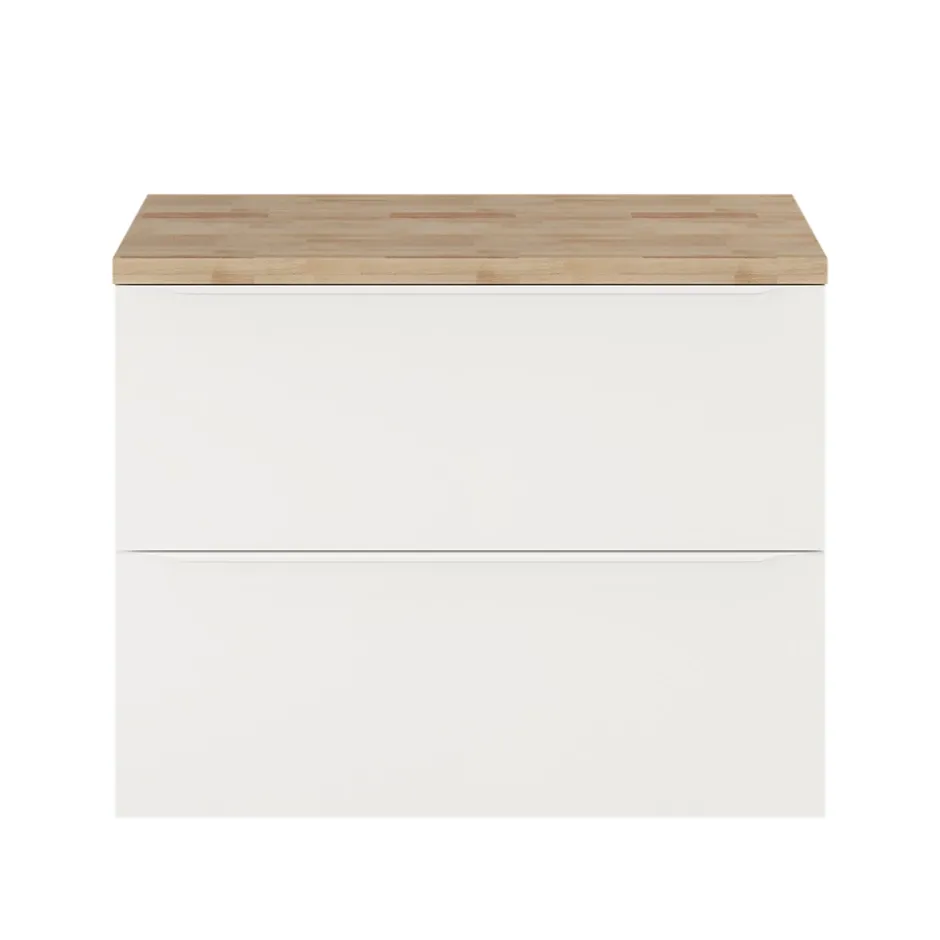 GoodHome Meuble sous vasque suspendu blanc mat l.80 x H.60 x P.45 cm, Imandra