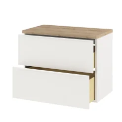 GoodHome Meuble sous vasque suspendu blanc mat l.80 x H.60 x P.45 cm, Imandra