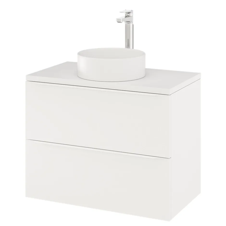 GoodHome Meuble sous vasque suspendu blanc mat l.80 x H.60 x P.45 cm, Imandra