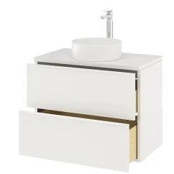 GoodHome Meuble sous vasque suspendu blanc mat l.80 x H.60 x P.45 cm, Imandra