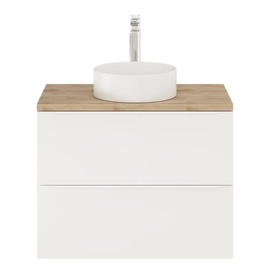GoodHome Meuble sous vasque suspendu blanc mat l.80 x H.60 x P.45 cm, Imandra