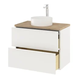 GoodHome Meuble sous vasque suspendu blanc mat l.80 x H.60 x P.45 cm, Imandra