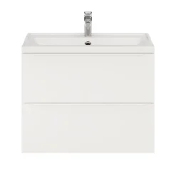 GoodHome Meuble sous vasque suspendu blanc mat l.80 x H.60 x P.45 cm, Imandra
