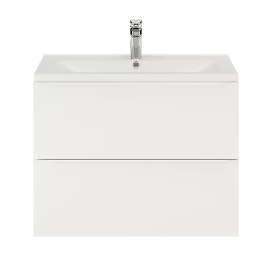 GoodHome Meuble sous vasque suspendu blanc mat l.80 x H.60 x P.45 cm, Imandra