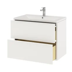 GoodHome Meuble sous vasque suspendu blanc mat l.80 x H.60 x P.45 cm, Imandra
