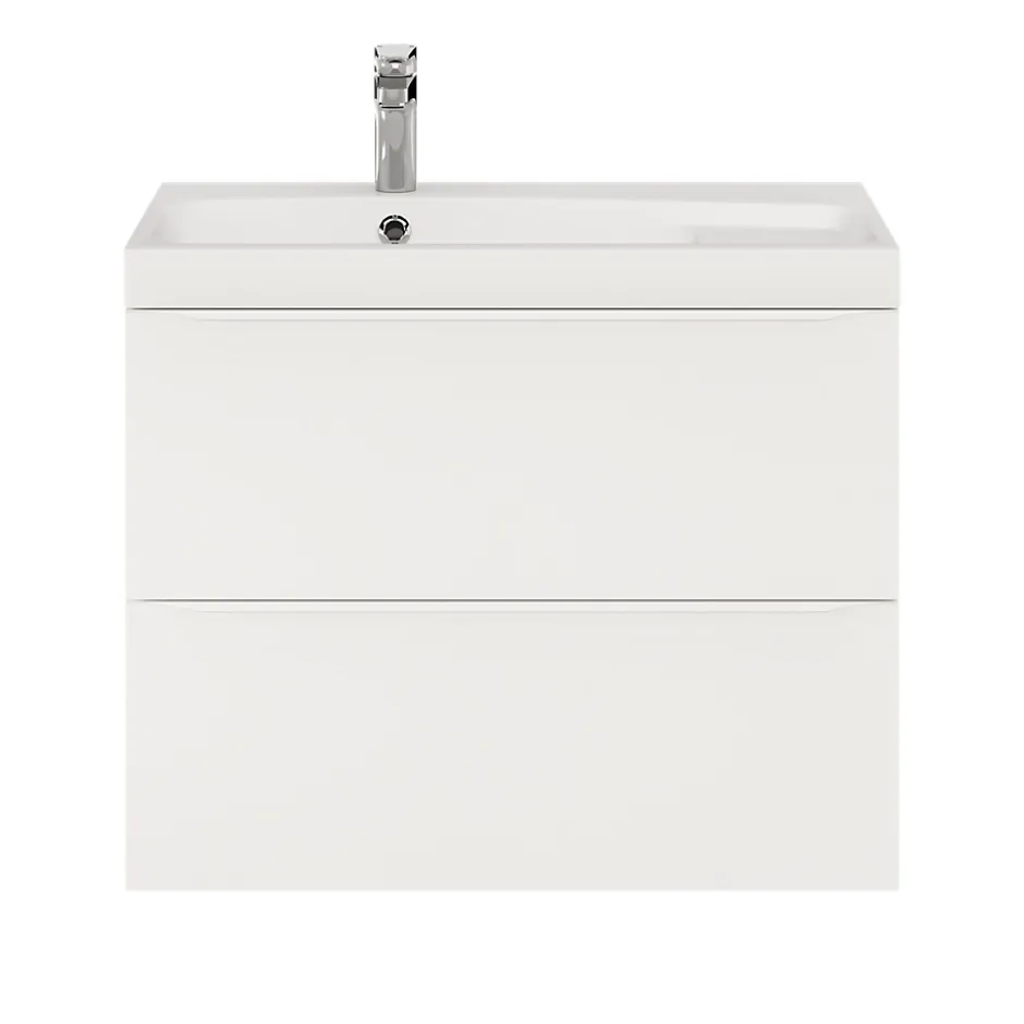 GoodHome Meuble sous vasque suspendu blanc mat l.80 x H.60 x P.45 cm, Imandra