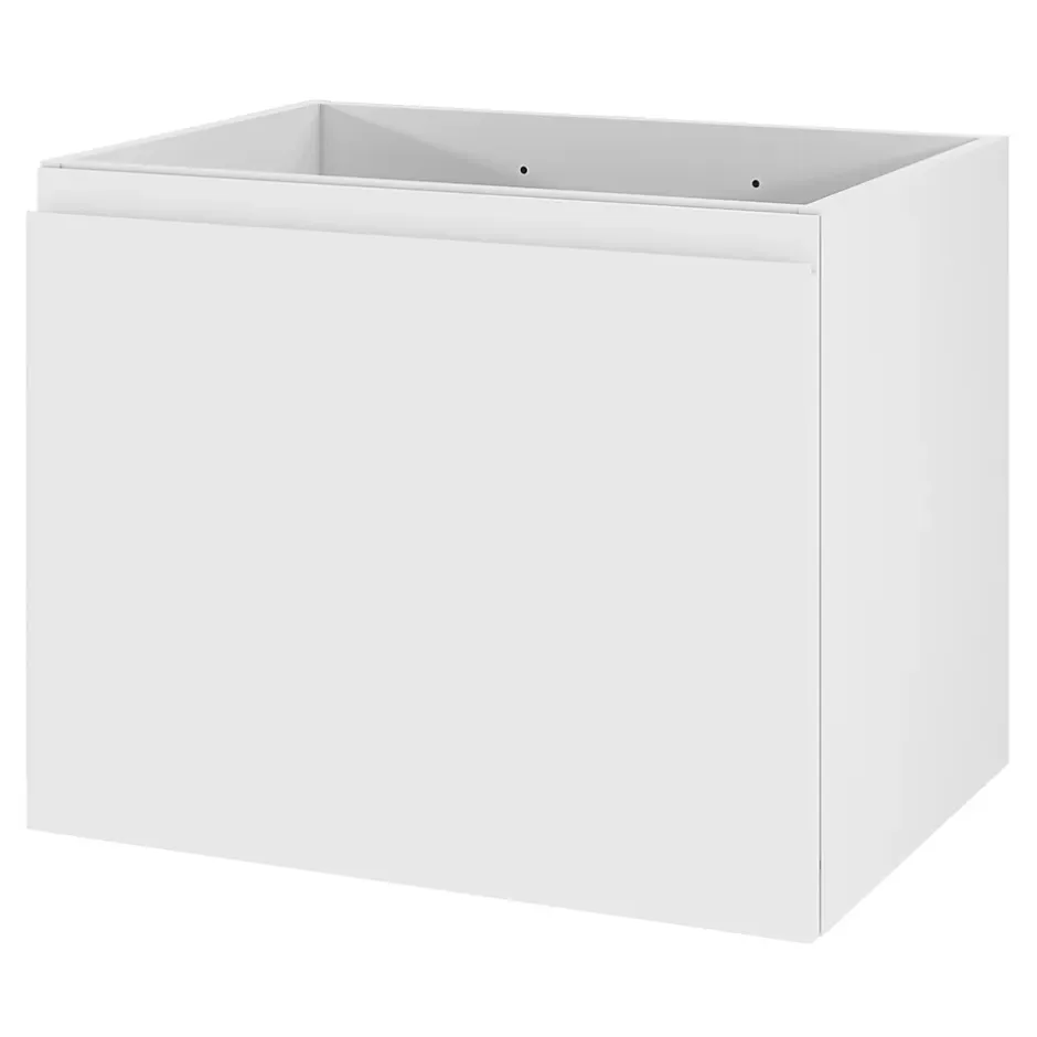 GoodHome Meuble sous vasque suspendu blanc mat 2 tiroirs l.60 x H.48 x P.45 cm Levanna* Meuble Sous-Vasque