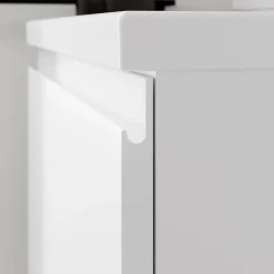 GoodHome Meuble sous vasque suspendu blanc mat 2 tiroirs l.60 x H.48 x P.45 cm Levanna* Meuble Sous-Vasque