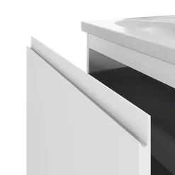 GoodHome Meuble sous vasque suspendu blanc mat 2 tiroirs l.60 x H.48 x P.45 cm Levanna* Meuble Sous-Vasque