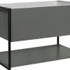 Furnidea Meuble sous vasque suspendu LOV avec porte-serviettes vert et noir 80 cm* Meuble Sous Lavabo
