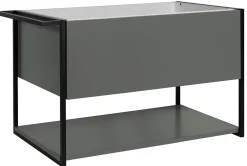 Furnidea Meuble sous vasque suspendu LOV avec porte-serviettes vert et noir 80 cm* Meuble Sous Lavabo