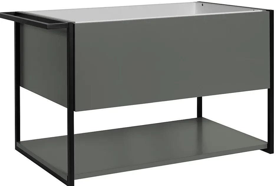 Furnidea Meuble sous vasque suspendu LOV avec porte-serviettes vert et noir 80 cm* Meuble Sous Lavabo