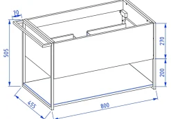 Furnidea Meuble sous vasque suspendu LOV avec porte-serviettes vert et noir 80 cm* Meuble Sous Lavabo