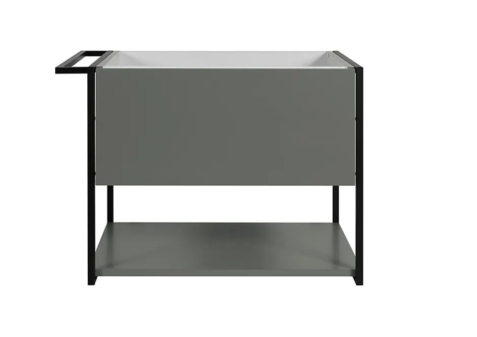 Furnidea Meuble sous vasque suspendu LOV avec porte-serviettes vert et noir 80 cm* Meuble Sous Lavabo