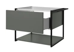 Furnidea Meuble sous vasque suspendu LOV avec porte-serviettes vert et noir 80 cm* Meuble Sous Lavabo