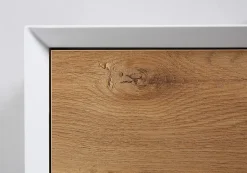 Bernstein Meuble sous vasque suspendu MDF Blanc mat, 2 tiroirs façade Aspect chêne - 120x40x55cm - Fiona 1200* Meuble Sous-Vasque