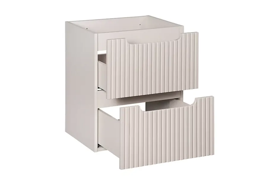 Furnidea Meuble sous vasque suspendu 2 tiroirs NOVA CACHEMIRE 50 CM