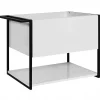 Furnidea Meuble sous vasque suspendu LOV avec porte-serviettes blanc brillant et noir 60 cm* Meuble Sous Lavabo