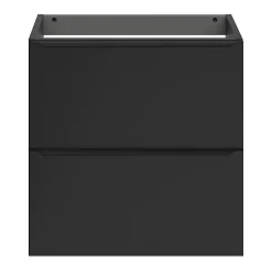 GoodHome Meuble sous vasque suspendu faible profondeur noir mat l.60 x H.60 x P.36 cm, Imandra* Meuble Buanderie|Meuble De Salle De Bains Faible Profondeur